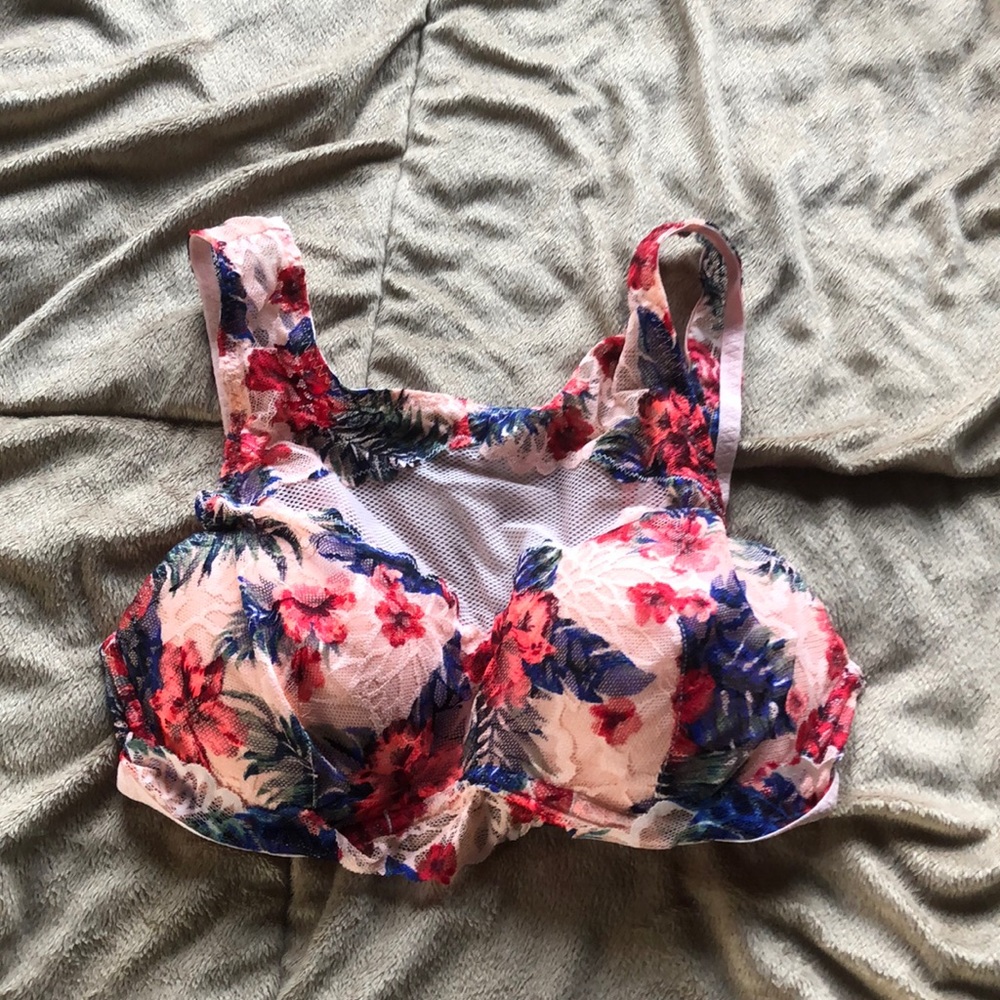 VS pink floral bralette